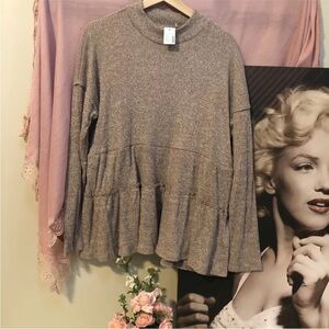 Maurices ~Beige Brown Long Sleeve Sweater Sz XL~NWT stretch